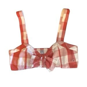 Aerie Red Plaid Daisy Duke Crop Top Retro Bbq/Picnic Never Worn Summer New
